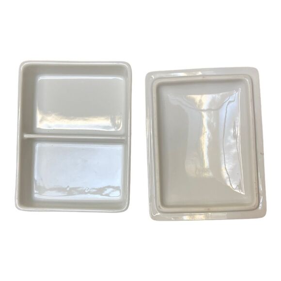 Vintage HORCHOW Floral Porcelain Divided Dish Trinket Box Japan Blue Pink Orange - Picture 6 of 7